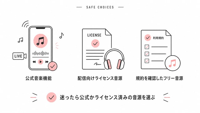 ライブ配信で安全に音楽を使うための選択肢